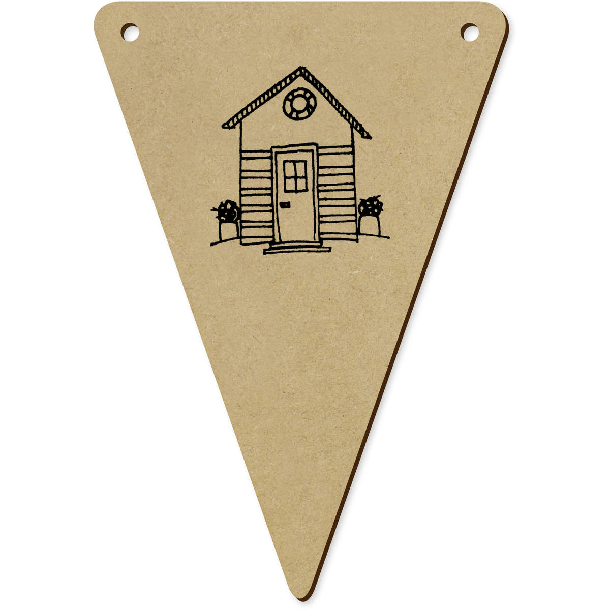 5 x 140mm 'Beach Hut' Bunting Pennants / Flags (BN00020100)