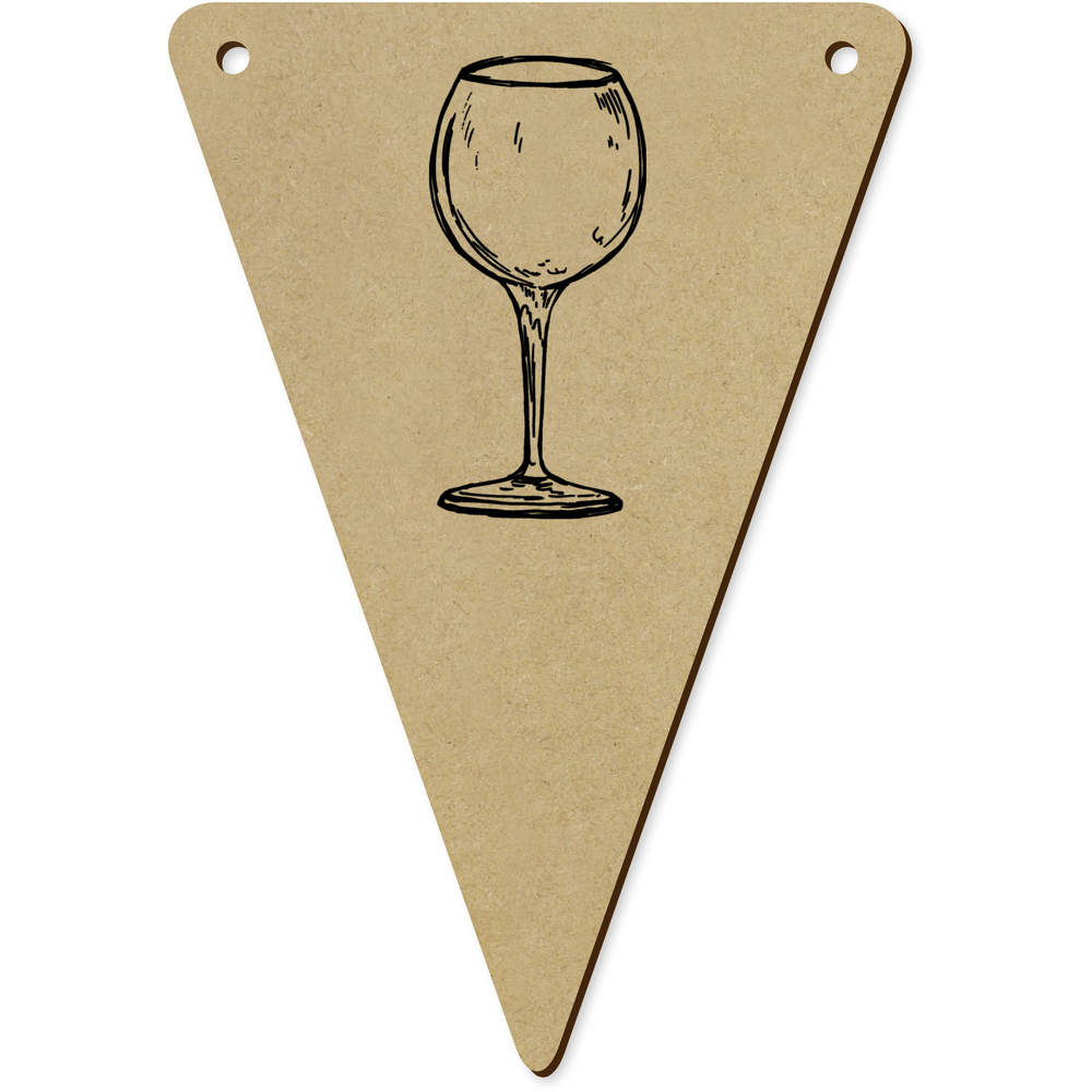 5 x 140mm 'Wine Glass' Wooden Bunting Flags (BN00025896)