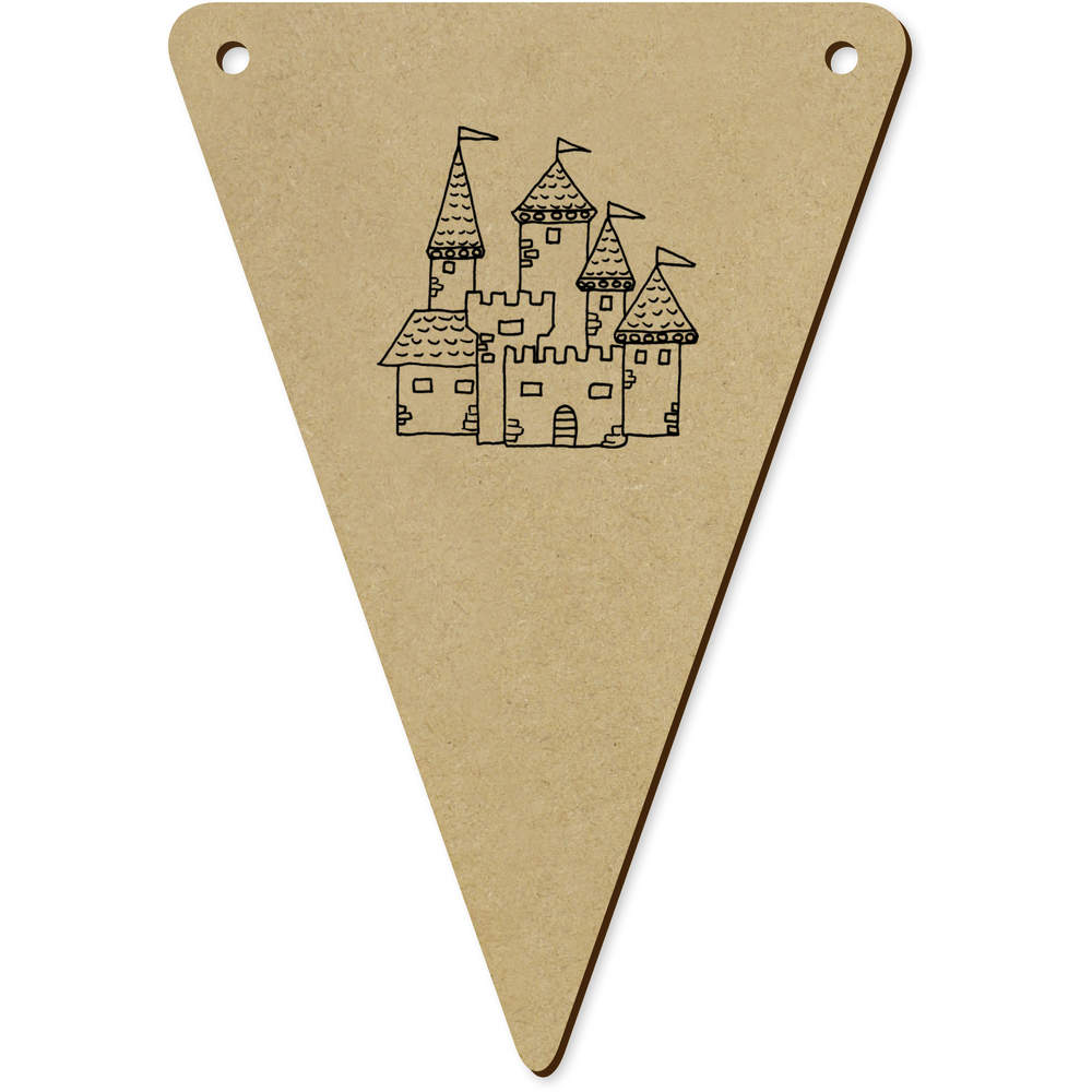 5 x 140mm 'Medieval Castle' Wooden Bunting Flags (BN00031053)