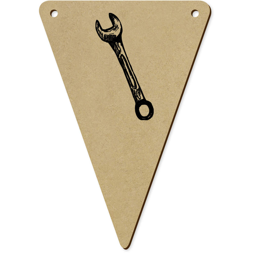 5 x 140mm 'Spanner Tool' Wooden Bunting Flags (BN00033273)