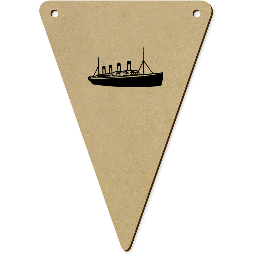 5 x 140mm 'Titanic Ship' Wooden Bunting Flags (BN00042741)