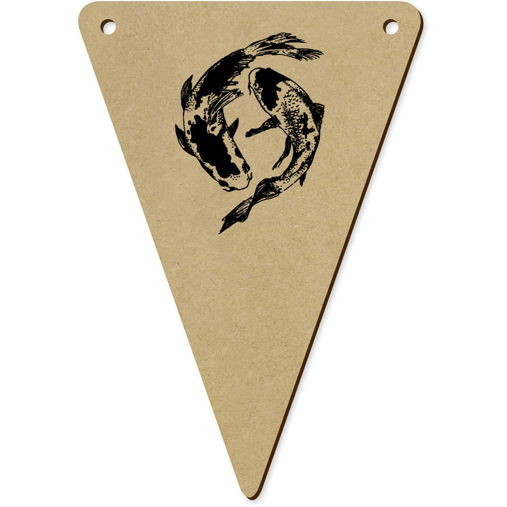 5 x 140mm 'Koi Carp' Wooden Bunting Flags (BN00050758)