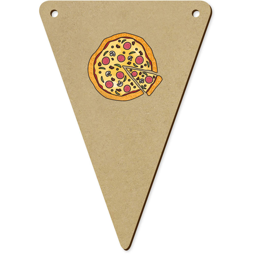 5 x 140mm 'Pizza' Wooden Bunting Flags (BN00055641)