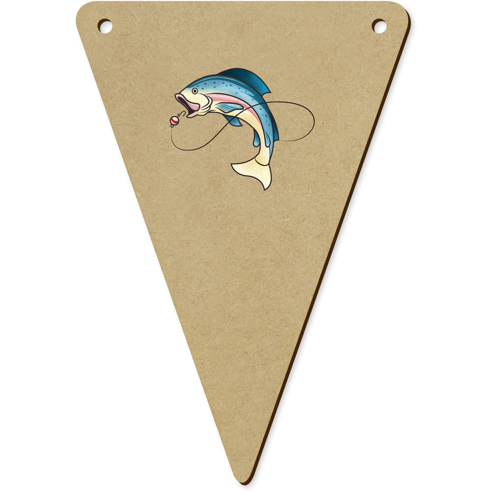 5 x 140mm 'Fishing' Wooden Bunting Flags (BN00055656)