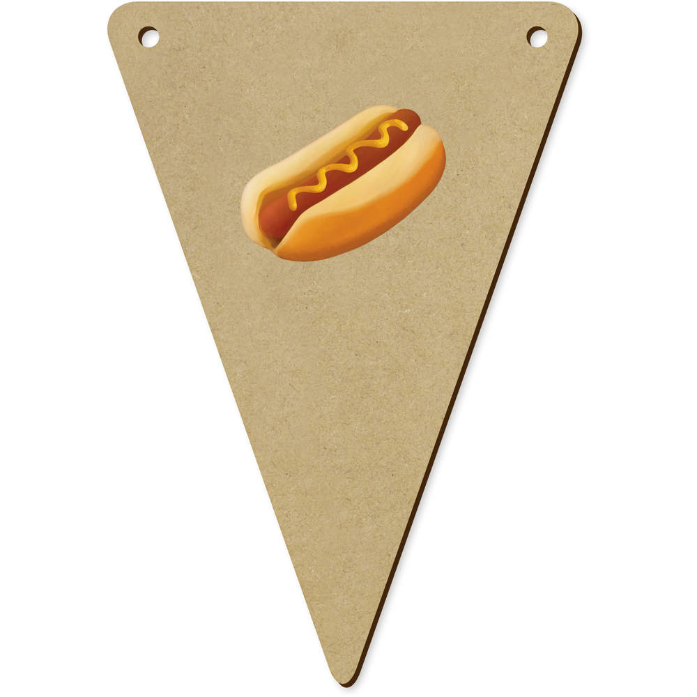 5 x 140mm 'Hot Dog' Wooden Bunting Flags (BN00058791)