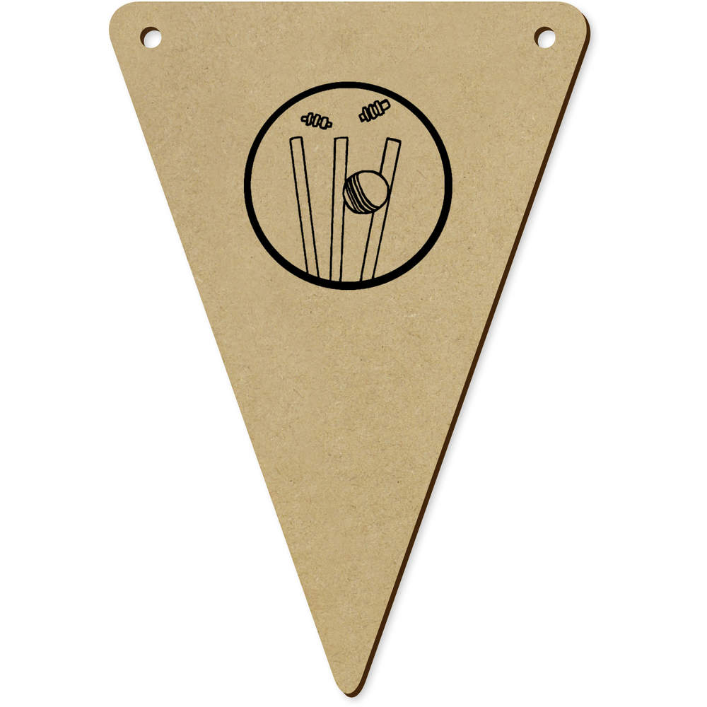 5 x 140mm 'Cricket Wicket' Wooden Bunting Flags (BN00061396)