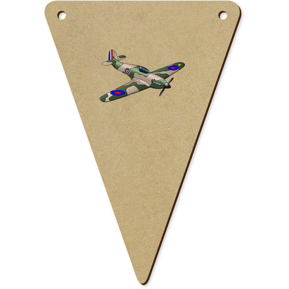 5 x 140mm 'WW2 Hurricane Plane' Wooden Bunting Flags (BN00062386)