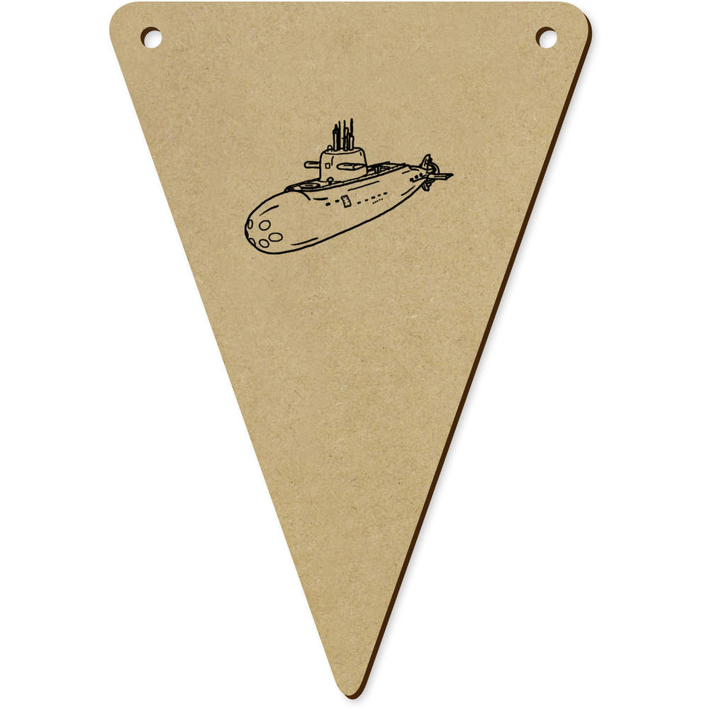 5 x 140mm 'Military Submarine' Wooden Bunting Flags (BN00063276)