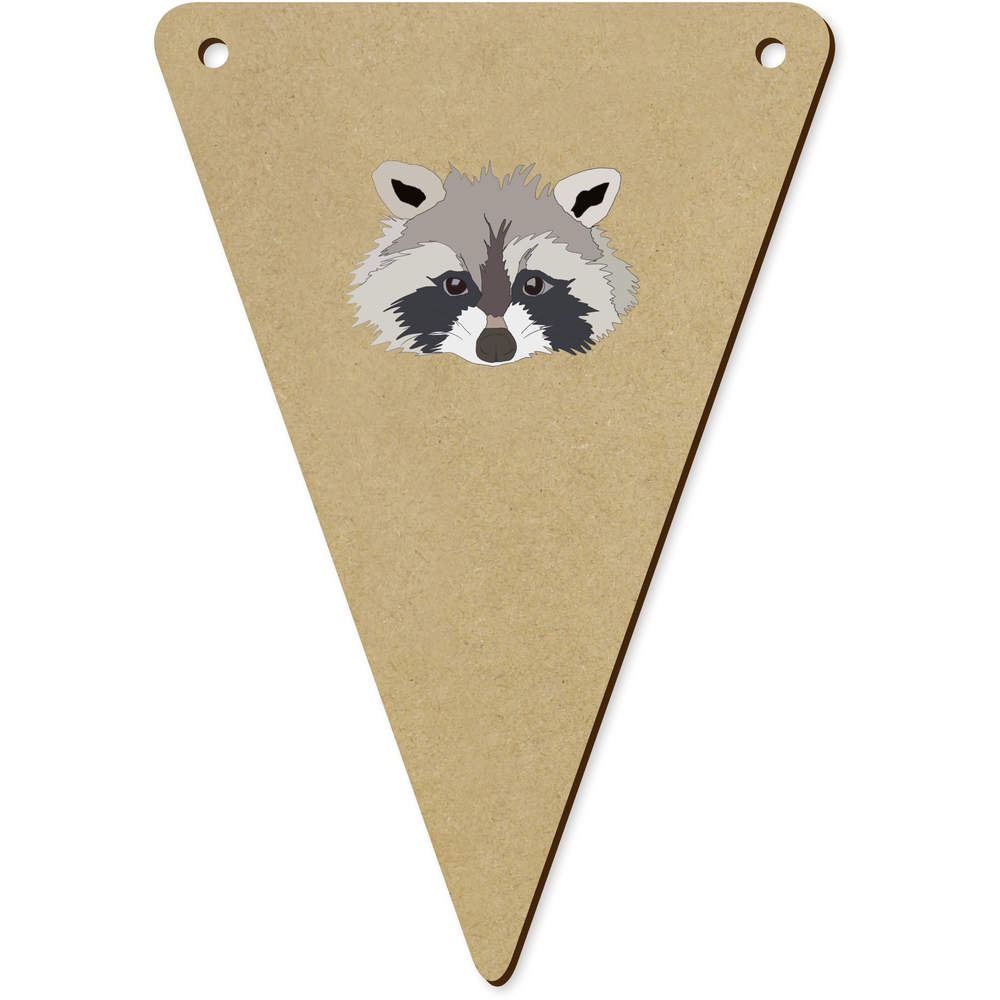 5 x 140mm 'Racoon Head' Wooden Bunting Flags (BN00065514)