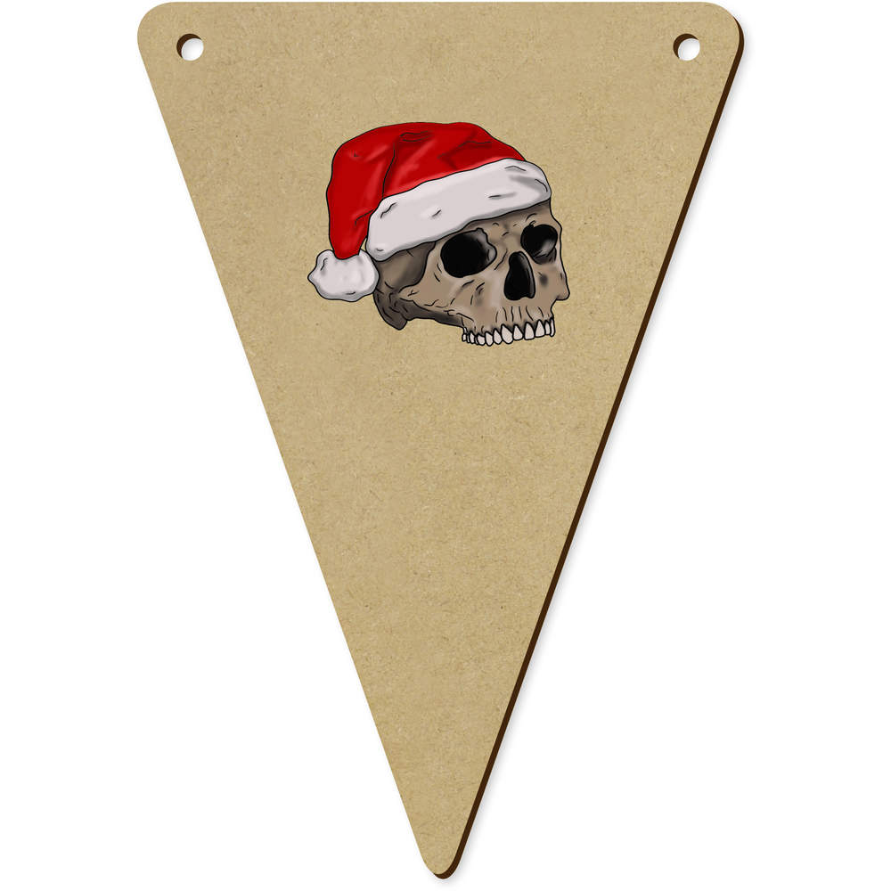 5 x 140mm 'Christmas Skull' Wooden Bunting Flags (BN00065515)