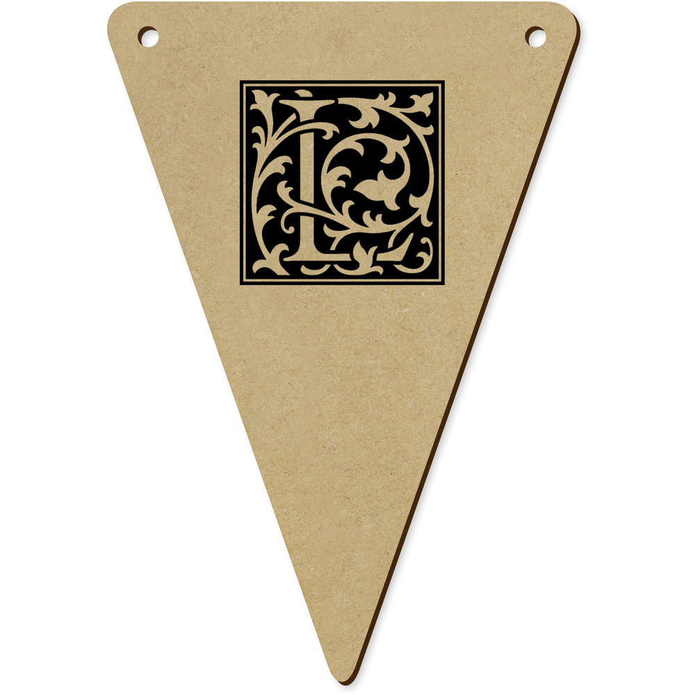 5 x 140mm 'Decorative Letter L' Wooden Bunting Flags (BN00069025)