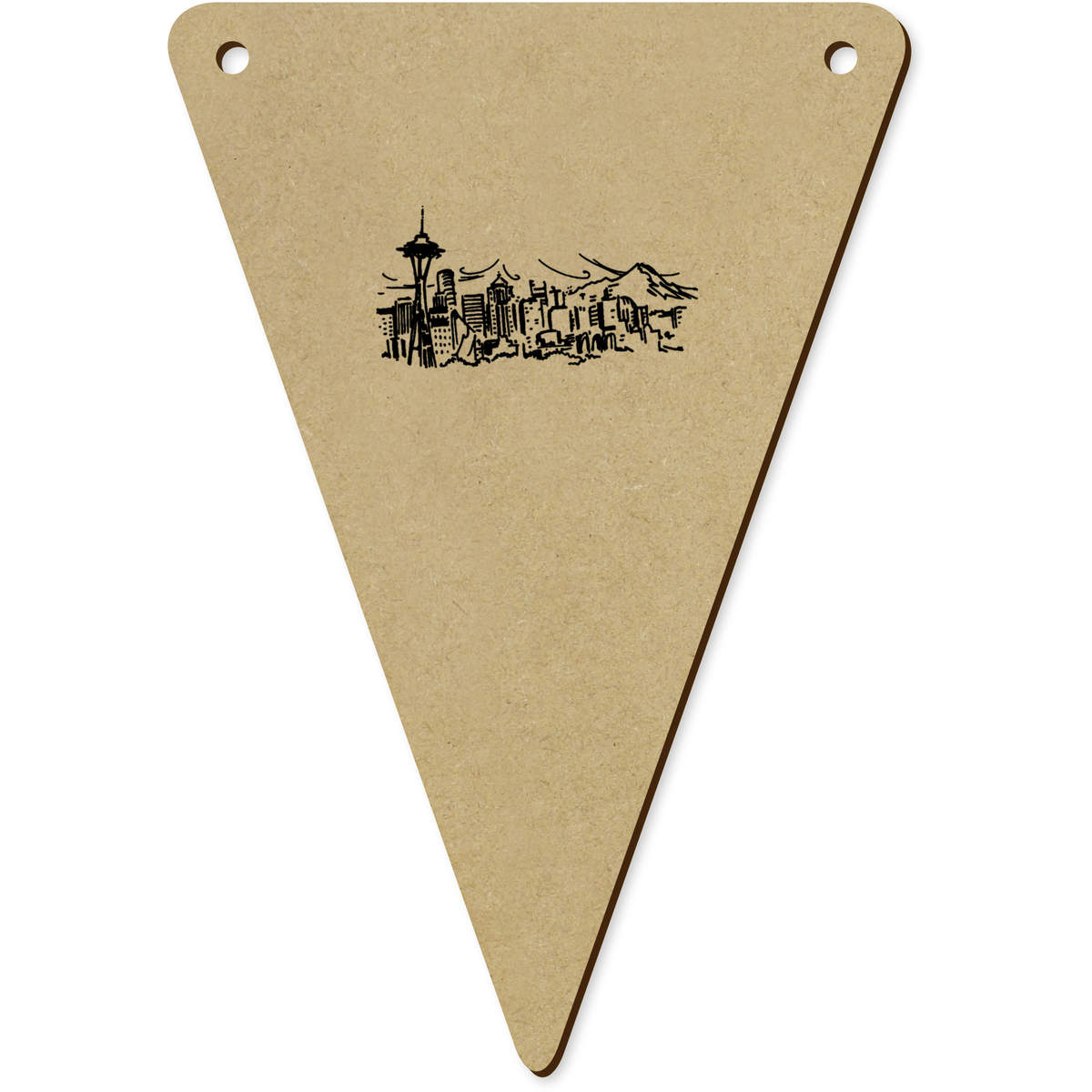 5 x 140mm 'Seattle Cityscape' Bunting Pennants / Flags (BN00069227)