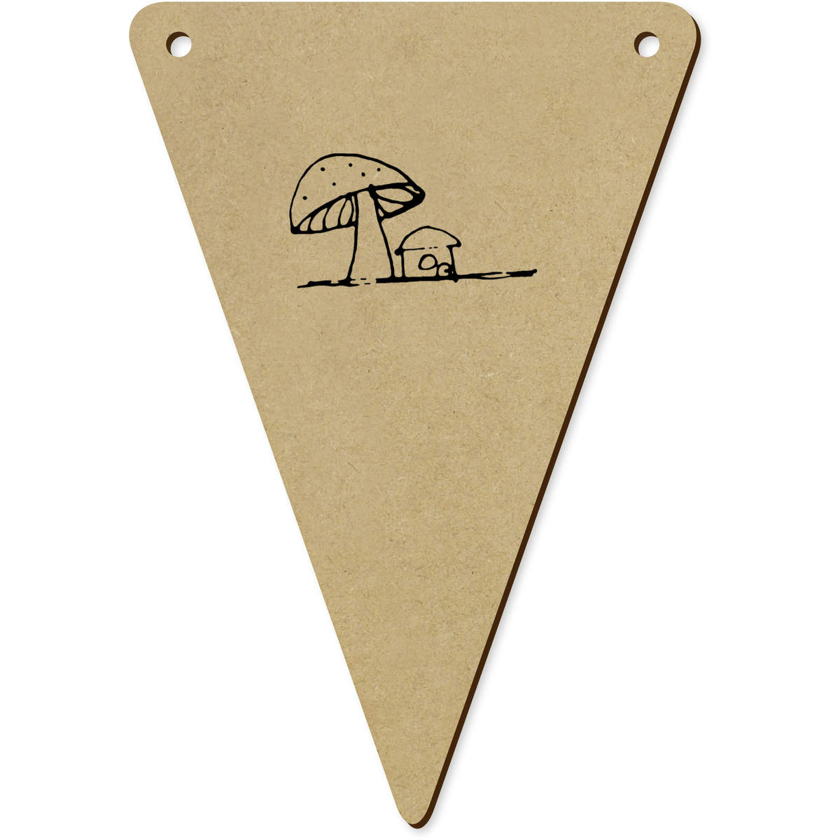 5 x 140mm 'Mushroom & Tiny House' Bunting Pennants / Flags (BN00069674)