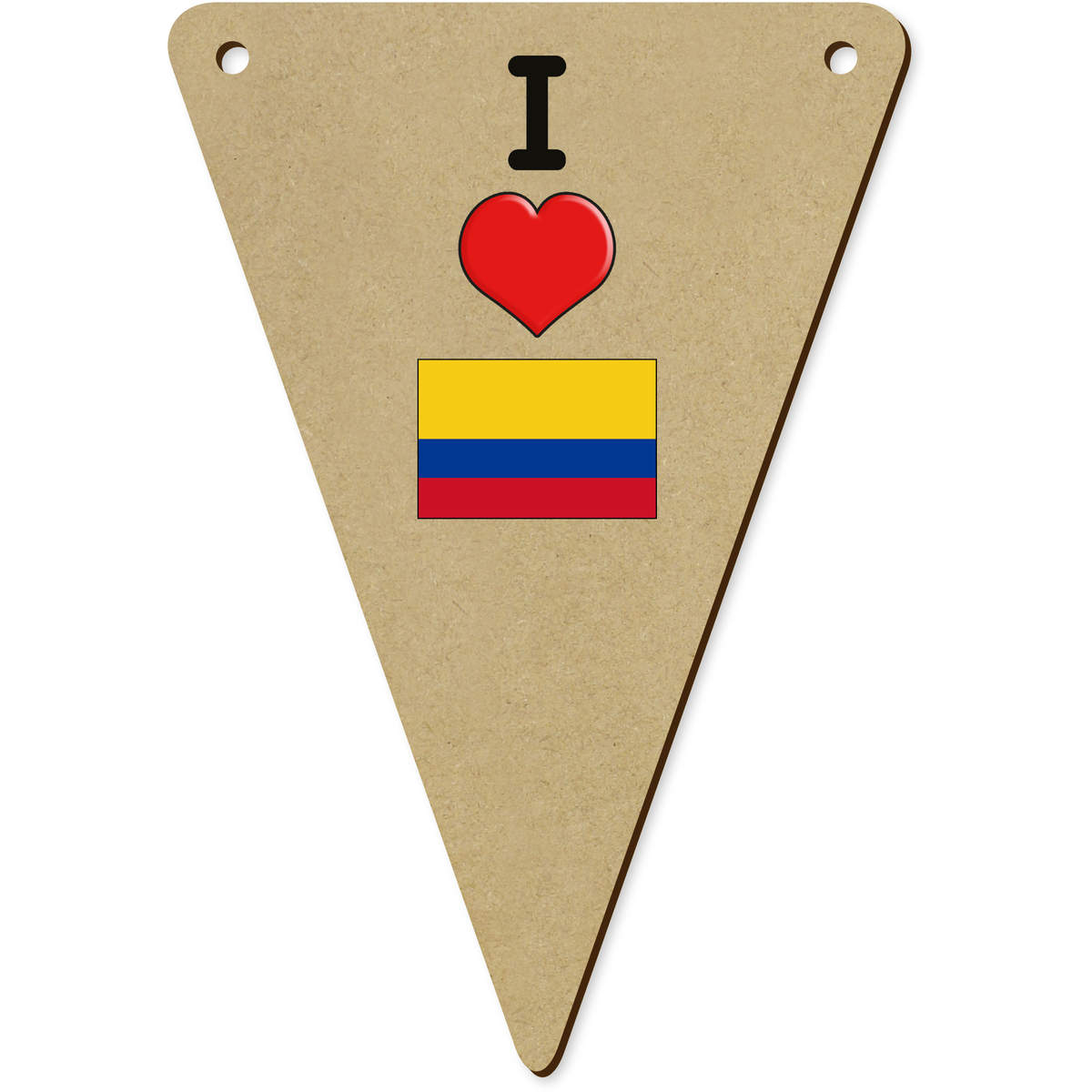 5 x 140mm 'I Love Colombia' Bunting Pennants / Flags (BN00070244)