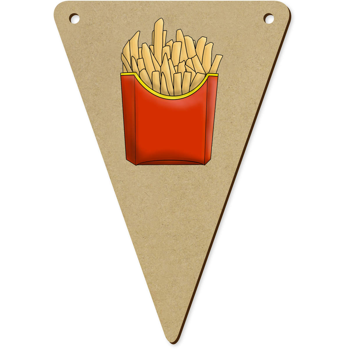 5 x 'Fast Food Fries' MDF Bunting Flags - 14cm - MDF Pennants for Parties, Nurseries, Weddings and Home Decor (BN00071658)