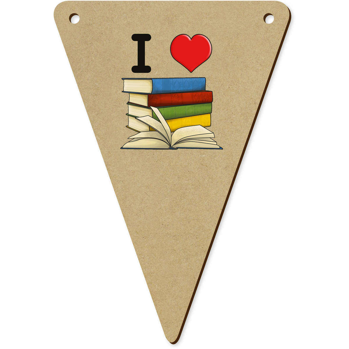 5 x 140mm 'I Love Books' Bunting Pennants / Flags (BN00074290)