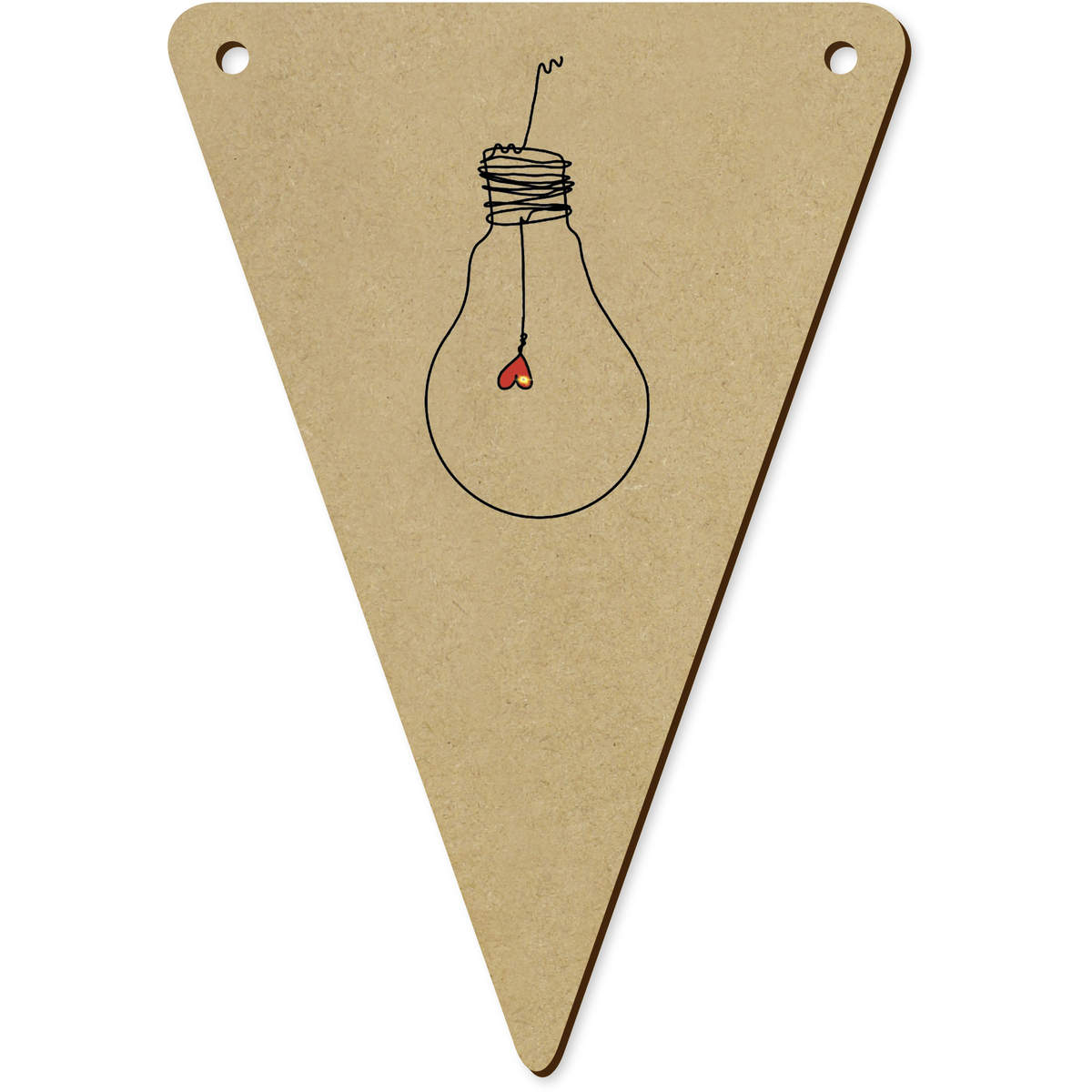 5 x 140mm 'Heart Lightbulb' Bunting Pennants / Flags (BN00080352)