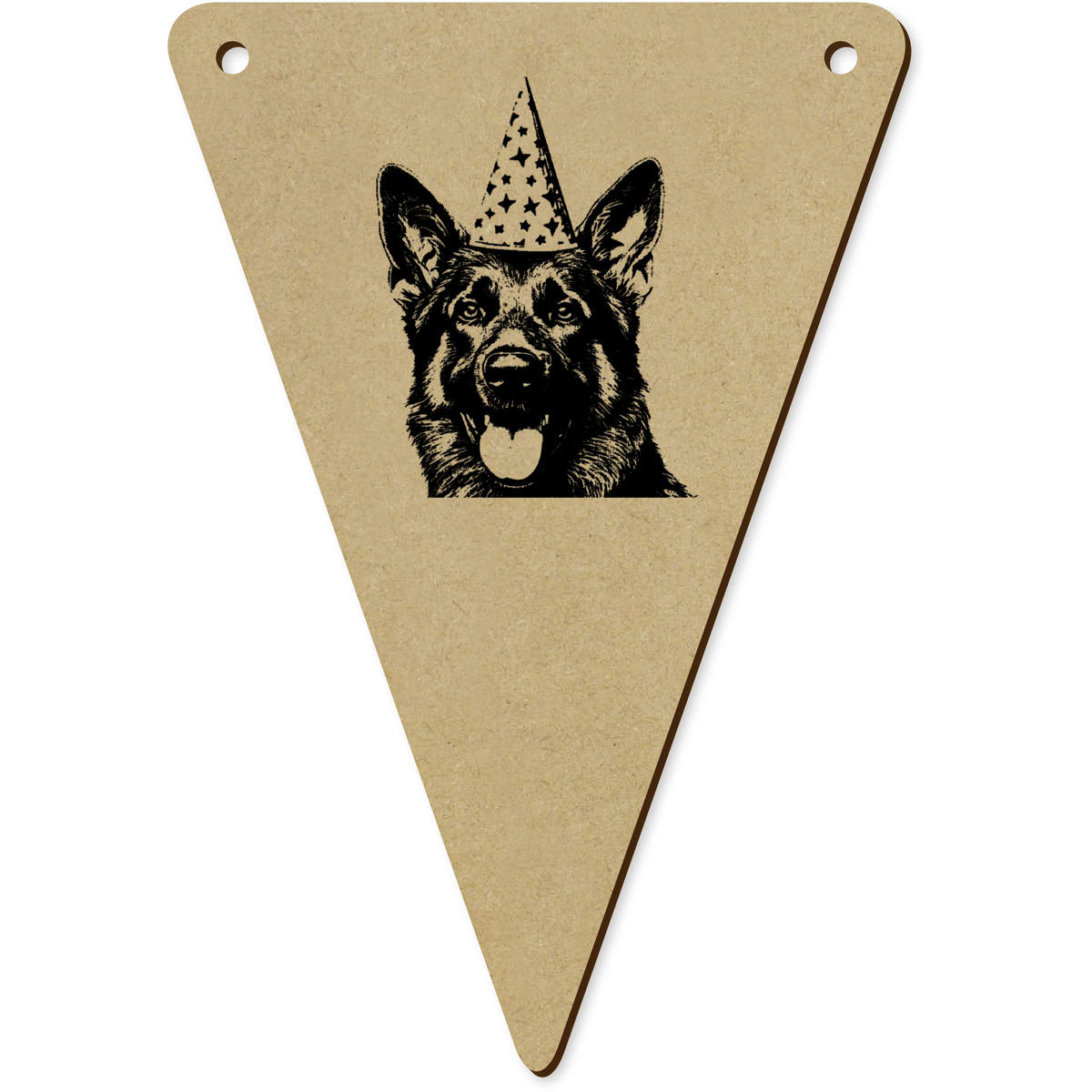 5 x 140mm 'German Shepherd with Party Hat ' Bunting Pennants / Flags (BN00080433)