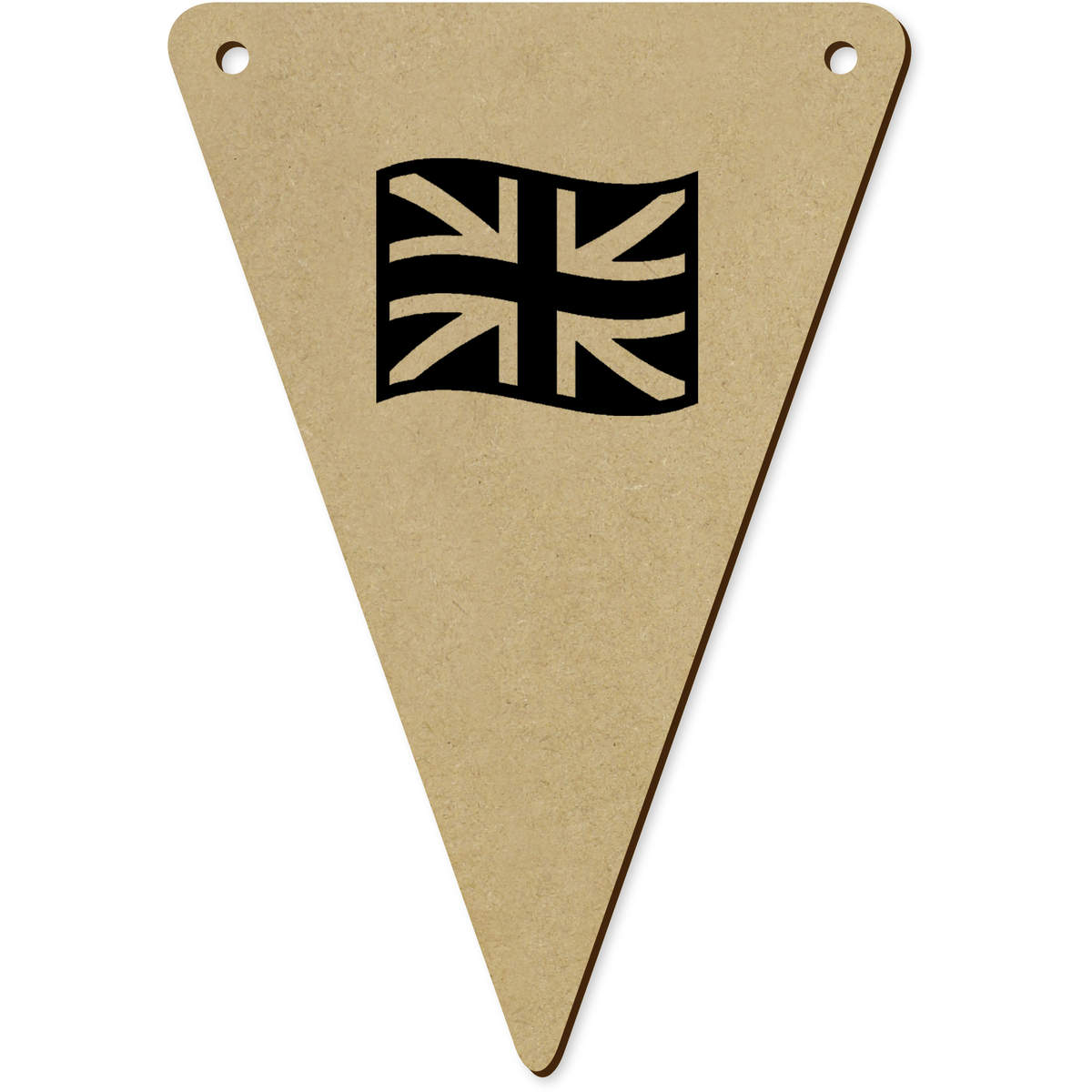 5 x 'British Flag Union Jack' MDF Bunting Flags - 14cm - MDF Pennants for Parties, Nurseries, Weddings and Home Decor (BN00080605)