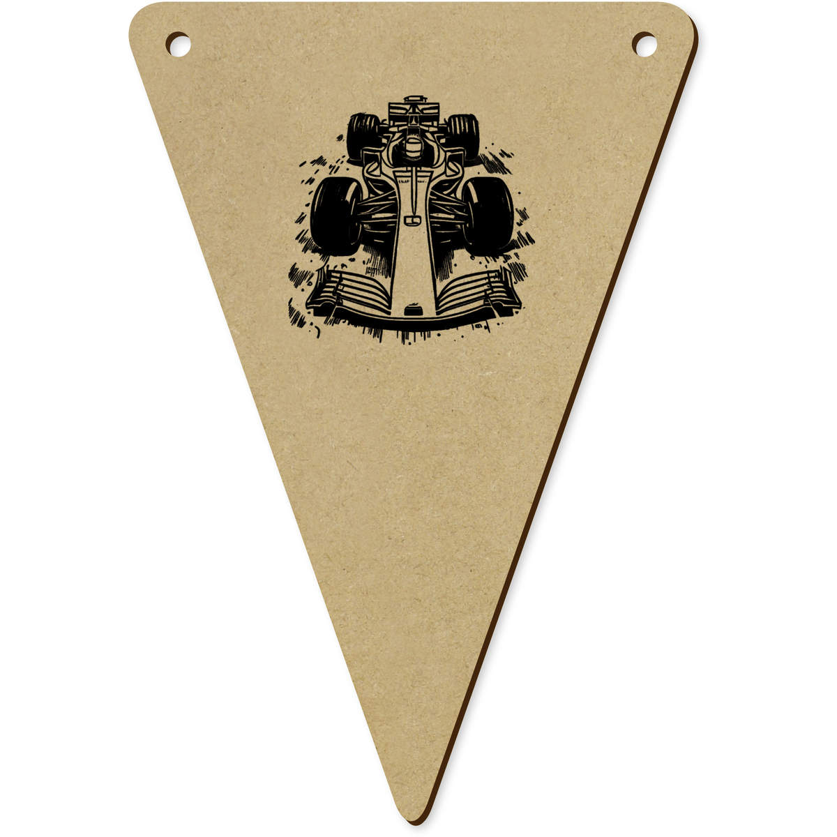 5 x 'Racing Car' MDF Bunting Flags - 14cm - MDF Pennants for Parties, Nurseries, Weddings and Home Decor (BN00081024)