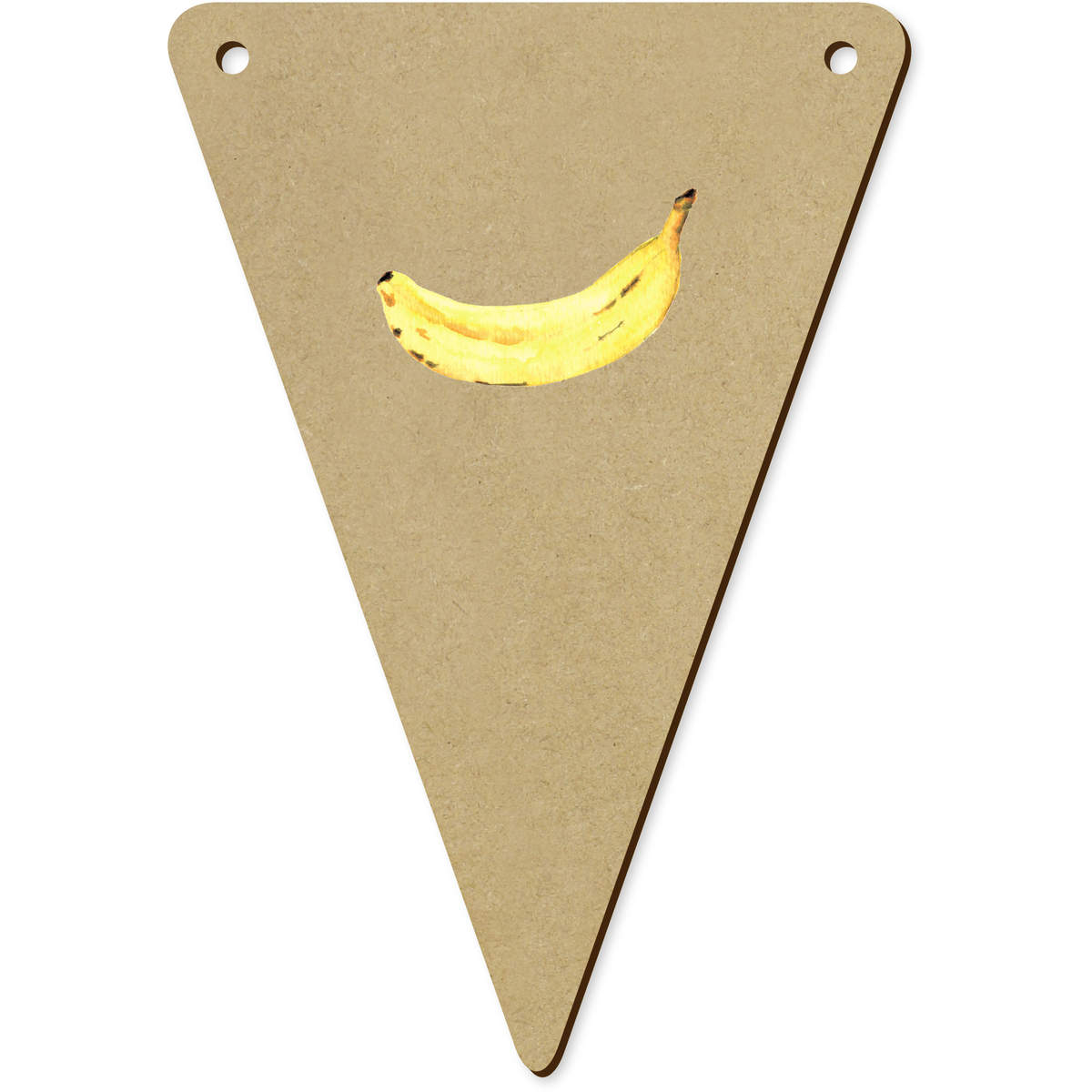 5 x 'Yellow Banana' MDF Bunting Flags - 14cm - MDF Pennants for Parties, Nurseries, Weddings and Home Decor (BN00081212)