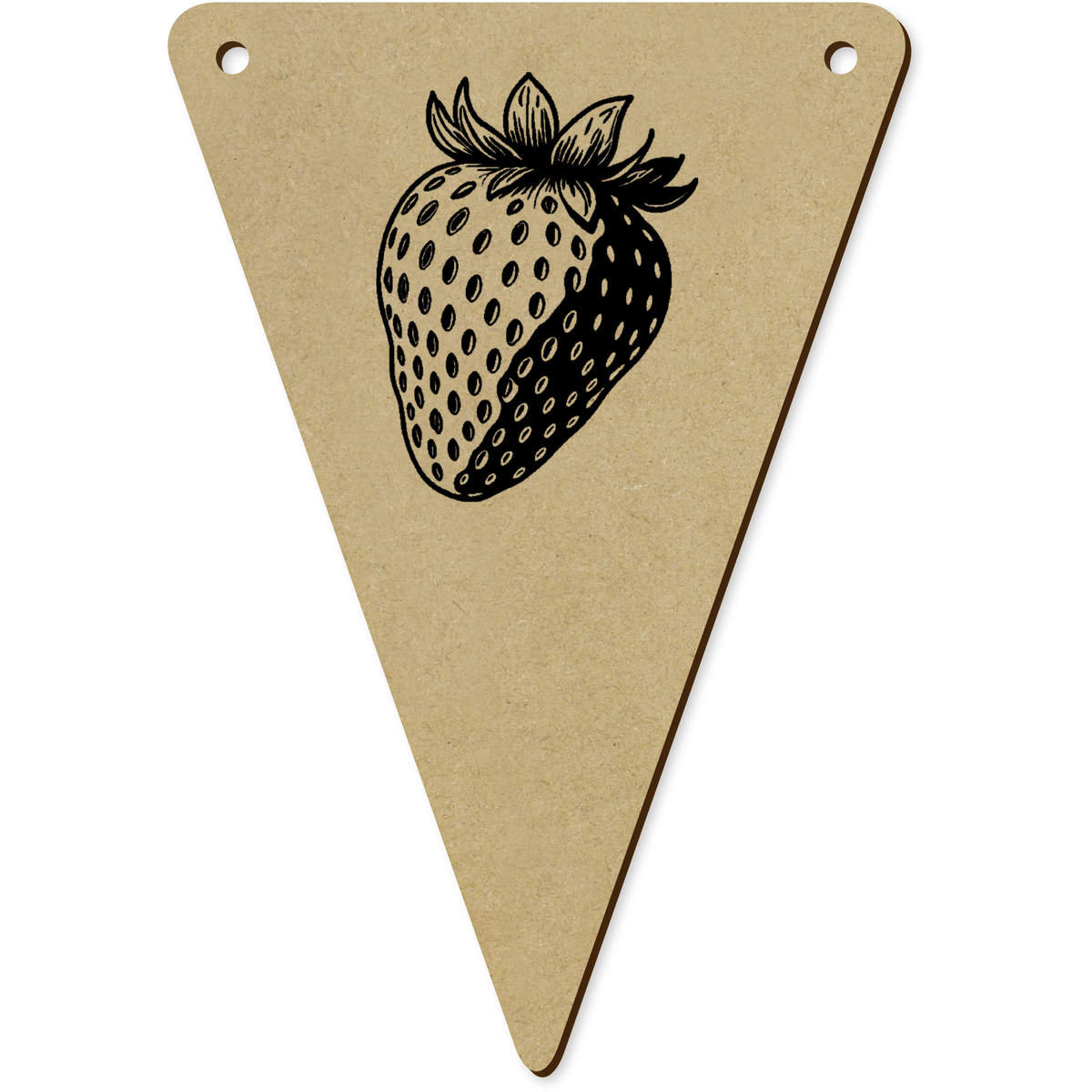 5 x 'Strawberry' MDF Bunting Flags - 14cm - MDF Pennants for Parties, Nurseries, Weddings and Home Decor (BN00081371)