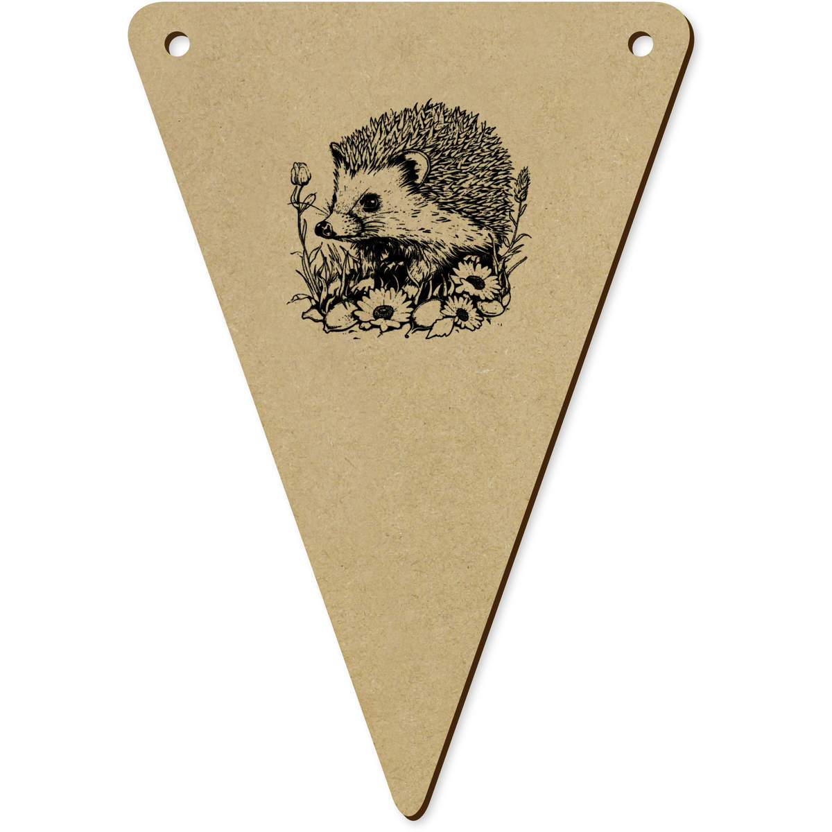 5 x 140mm 'Hedgehog with Flowers' Bunting Pennants / Flags (BN00083370)