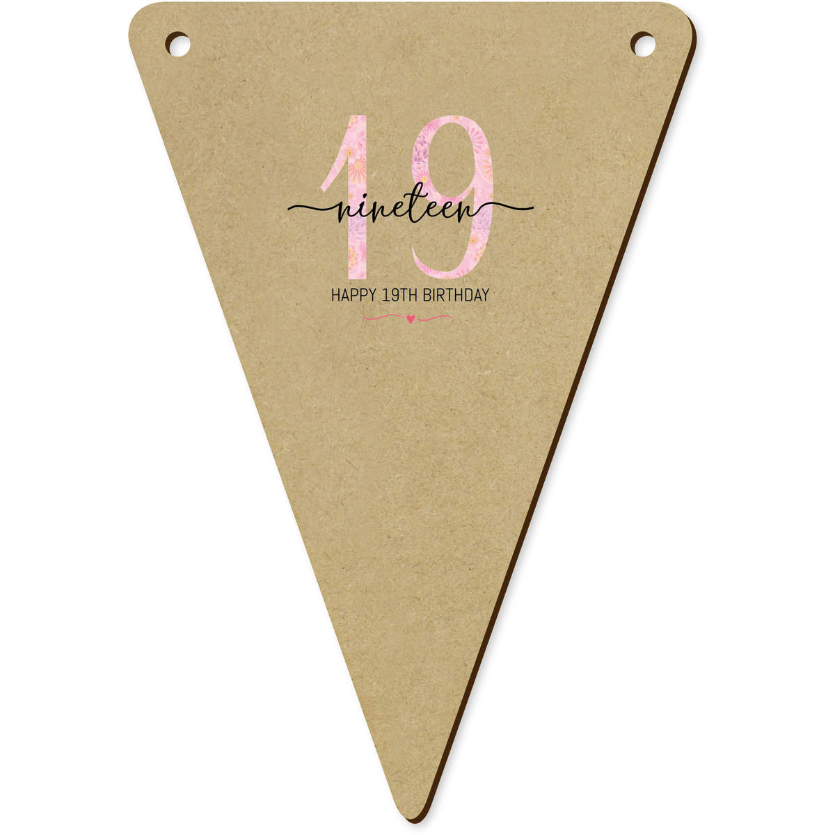 5 x 140mm 'Happy 19th Birthday' Bunting Pennants / Flags (BN00083560)