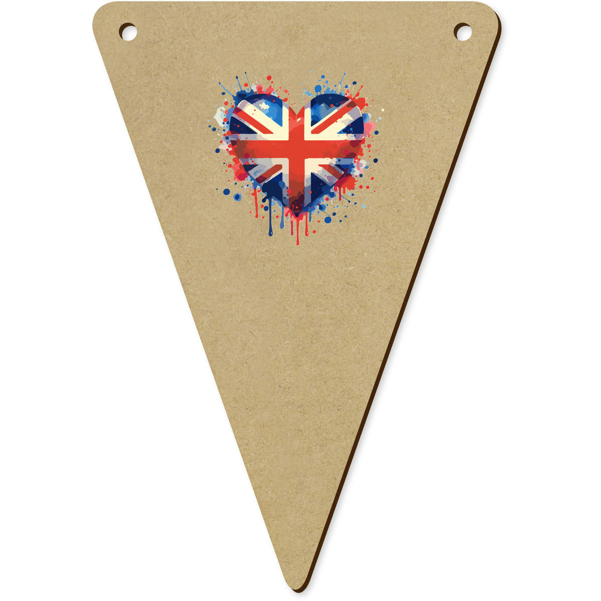 5 x 'Love Great Britain' MDF Bunting Flags - 14cm - MDF Pennants for Parties, Nurseries, Weddings and Home Decor (BN00083664)