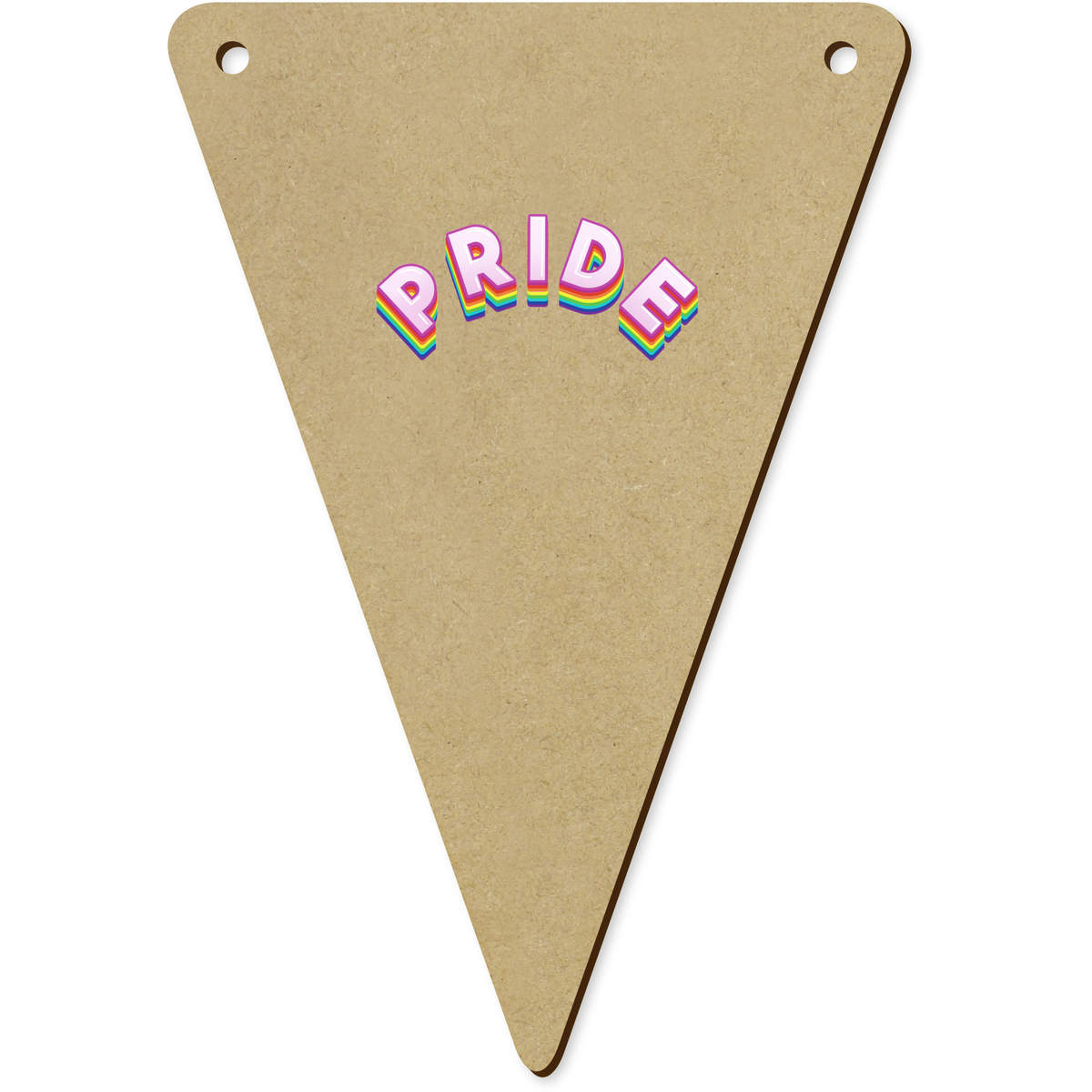 5 x 'Rainbow Pride' MDF Bunting Flags - 14cm - MDF Pennants for Parties, Nurseries, Weddings and Home Decor (BN00084491)