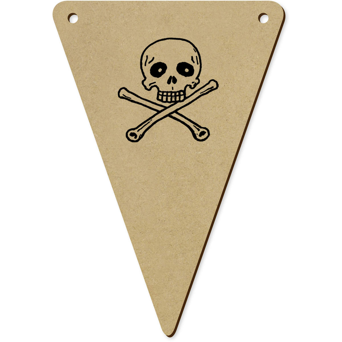 5 x 'Skull And Crossbones' MDF Bunting Flags - 14cm - MDF Pennants for Parties, Nurseries, Weddings and Home Decor (BN00084568)