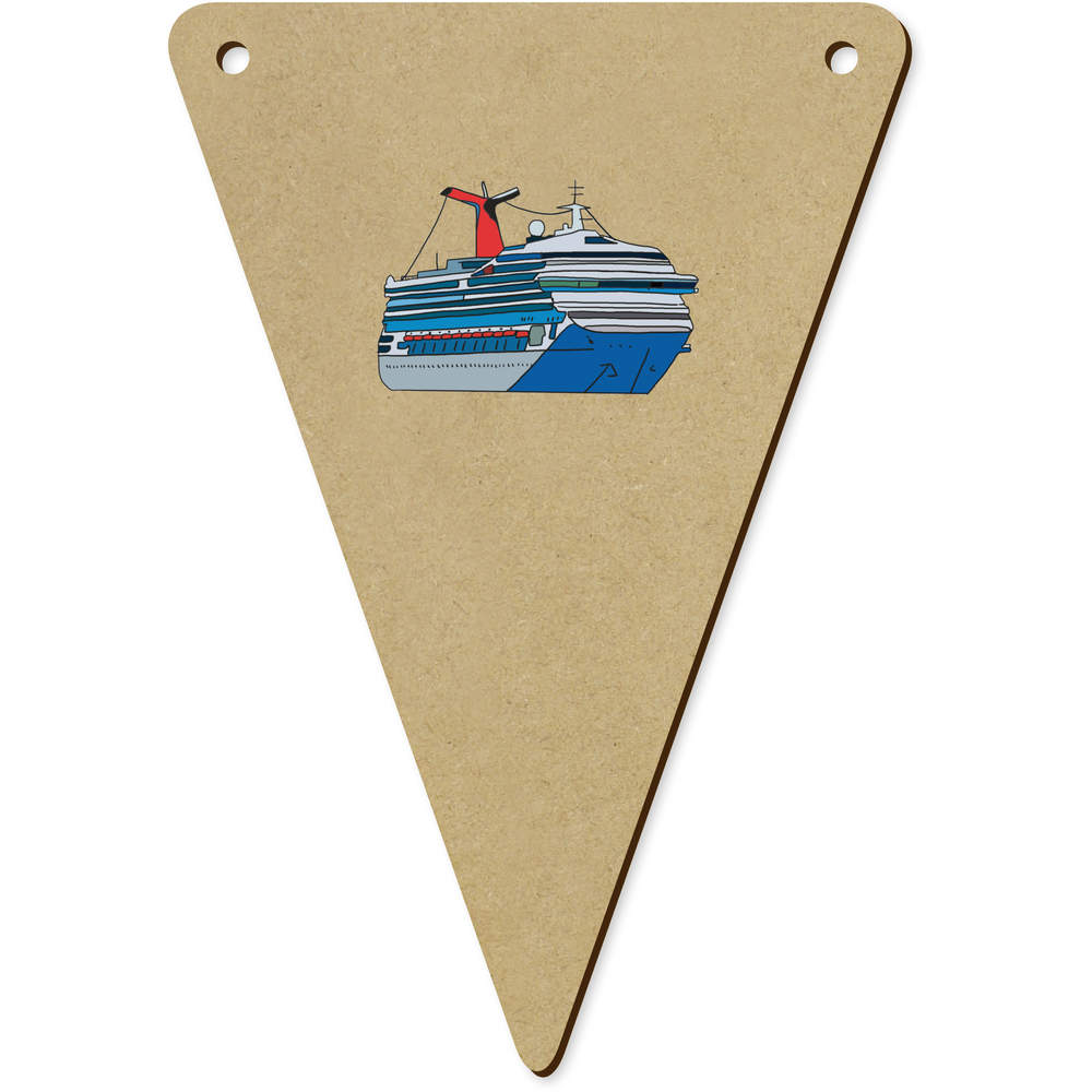 5 x 140mm 'Cruise ship ' Wooden Bunting Flags (BN00085239)