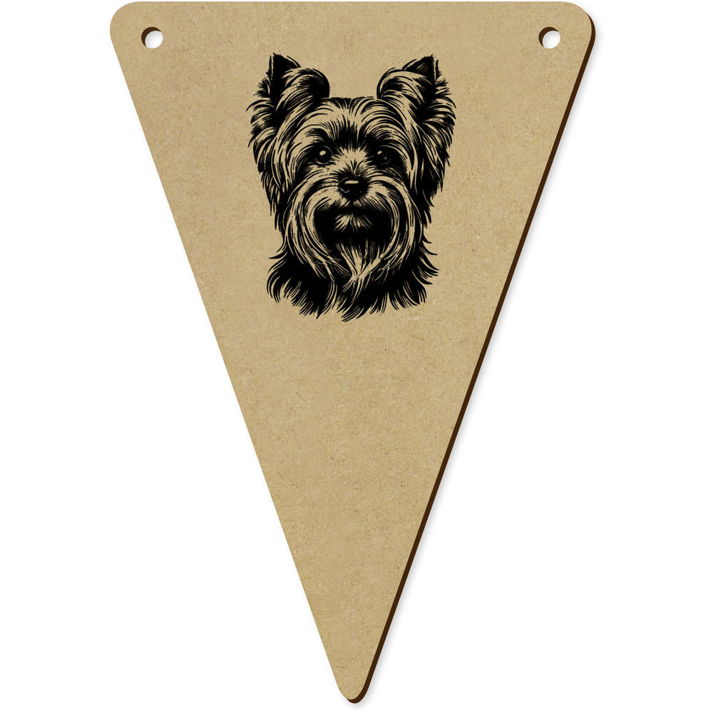 5 x 140mm 'Yorkshire Terrier' Wooden Bunting Flags (BN00085728)