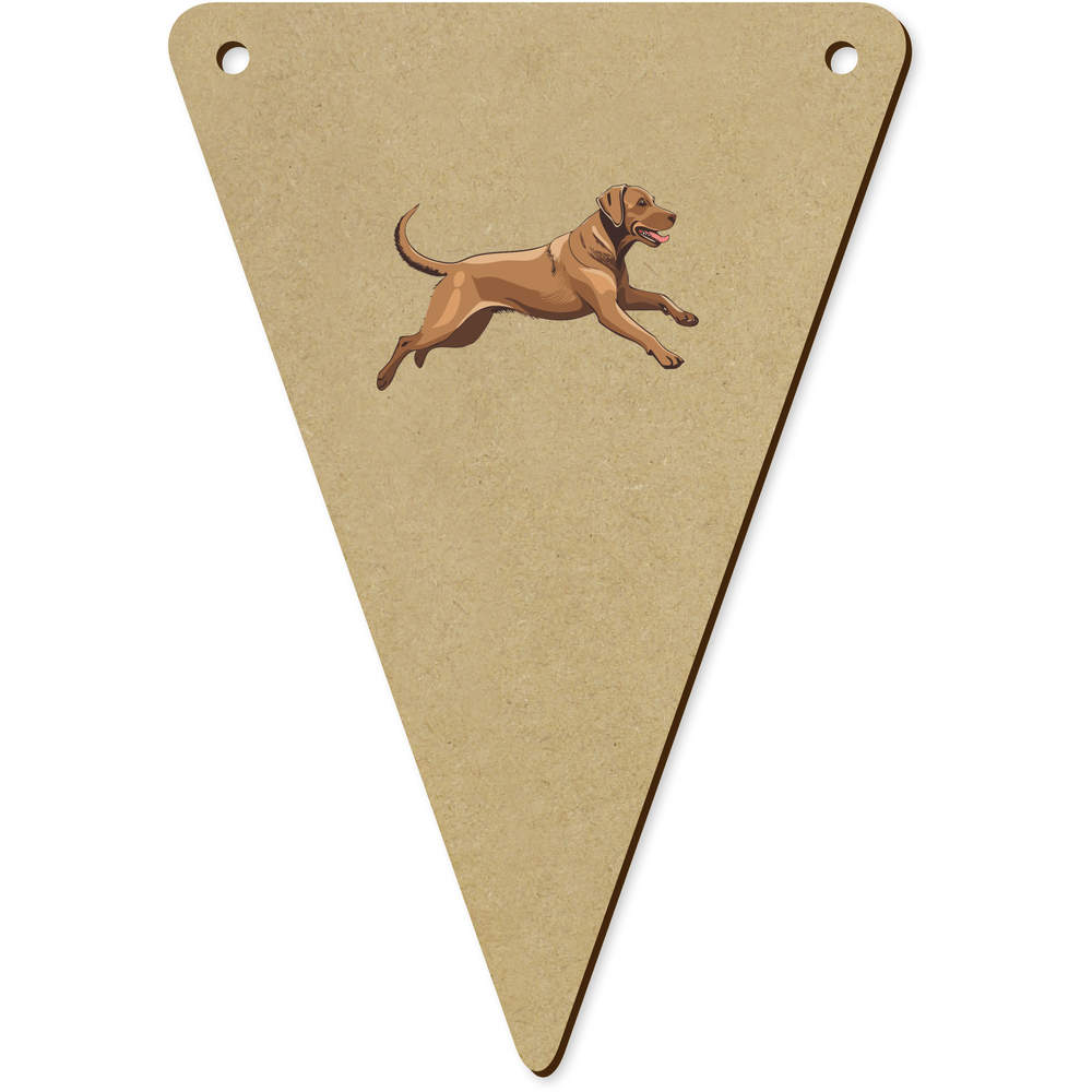 5 x 140mm 'Labrador Running ' Wooden Bunting Flags (BN00086061)