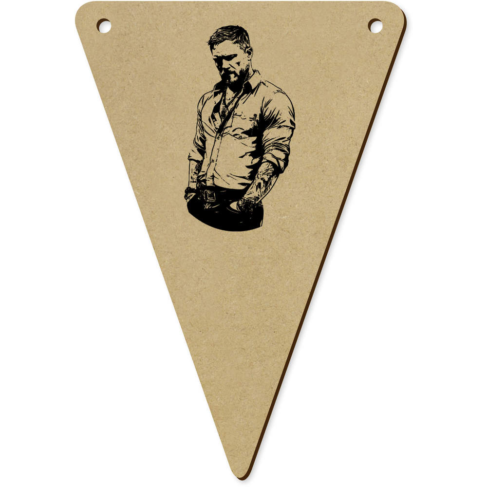 5 x 140mm 'Masculine Modern Man' Wooden Bunting Flags (BN00086221)