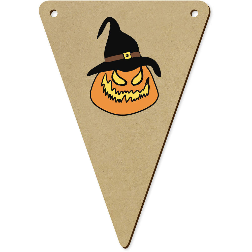 5 x 140mm 'Evil Pumpkin' Wooden Bunting Flags (BN00086230)