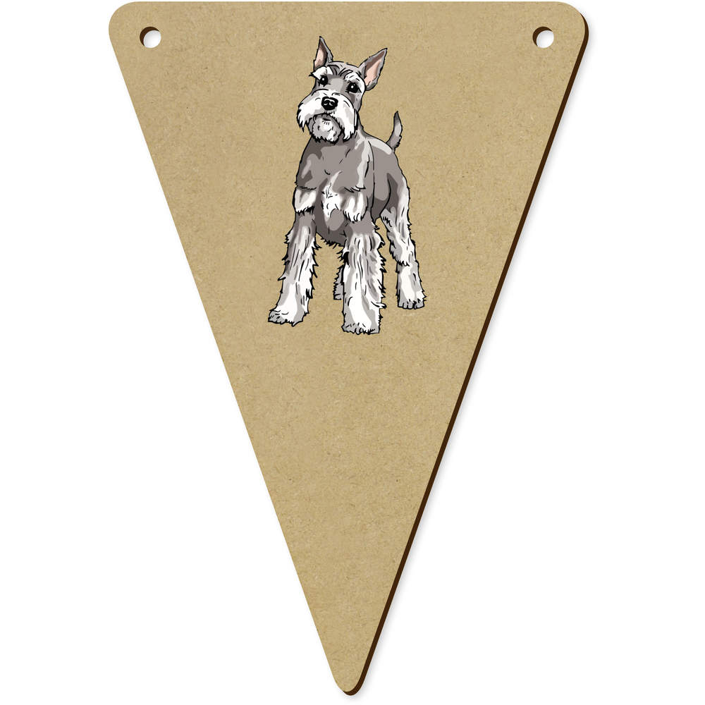 5 x 140mm 'Schnauzer Dog' Wooden Bunting Flags (BN00086339)
