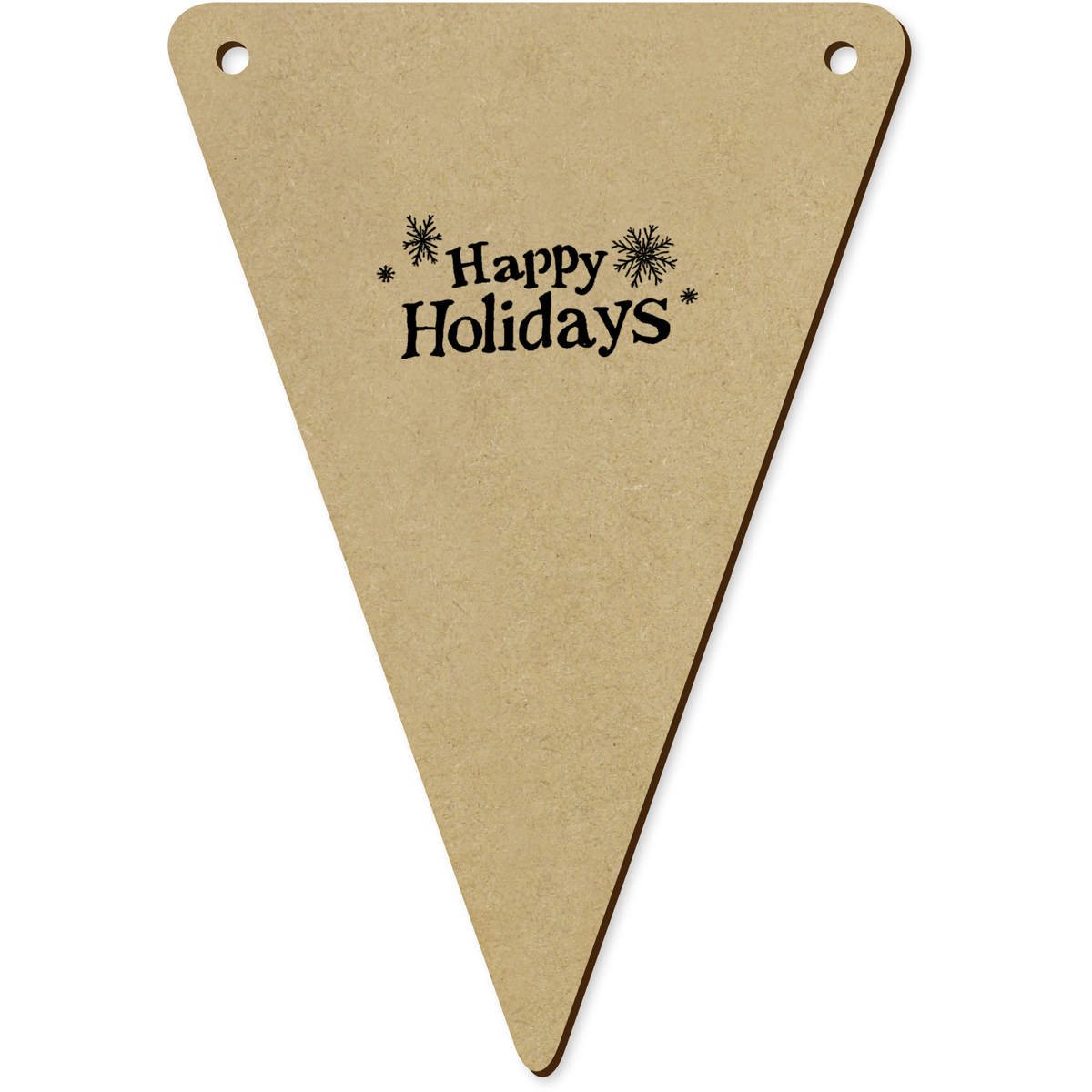 5 x 'Happy Holidays Snowflakes' MDF Bunting Flags - 14cm - MDF Pennants for Parties, Nurseries, Weddings and Home Decor (BN00086908)