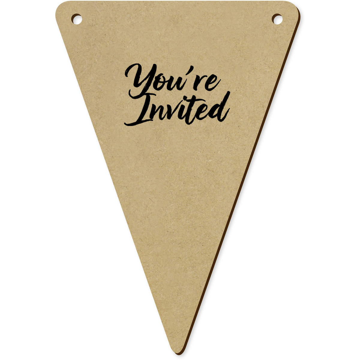 5 x 'You're Invited' MDF Bunting Flags - 14cm - MDF Pennants for Parties, Nurseries, Weddings and Home Decor (BN00086962)