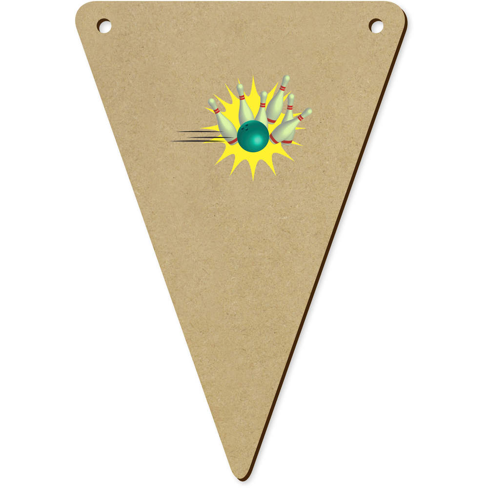 5 x 140mm 'Ten Pin Bowling' Wooden Bunting Flags (BN00087222)