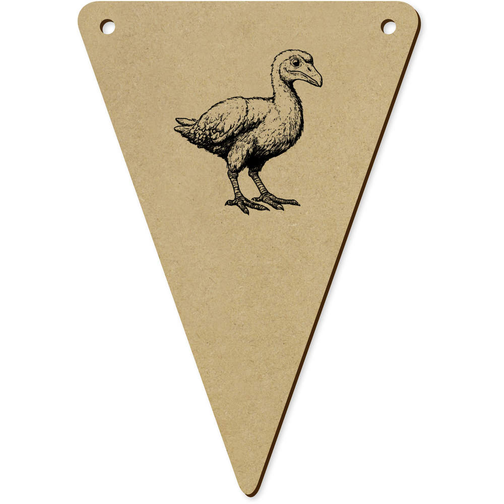 5 x 140mm 'Dodo Bird' Wooden Bunting Flags (BN00087248)