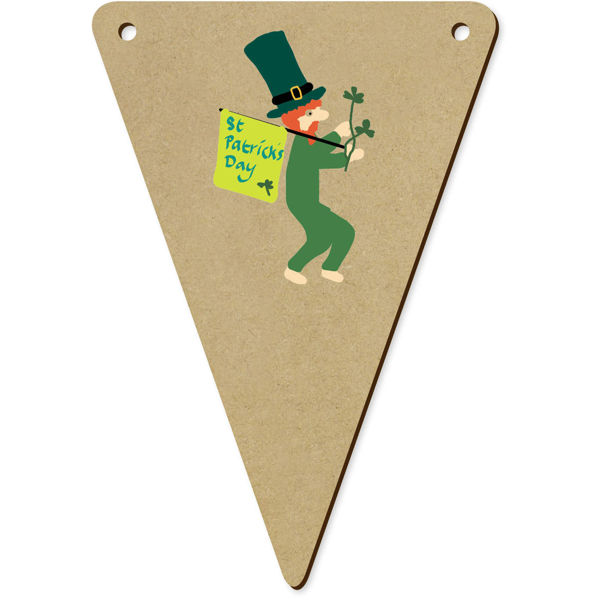 5 x 140mm 'St Patrick's Day Leprechaun With His Flag' Bunting Pennants / Flags (BN00087317)