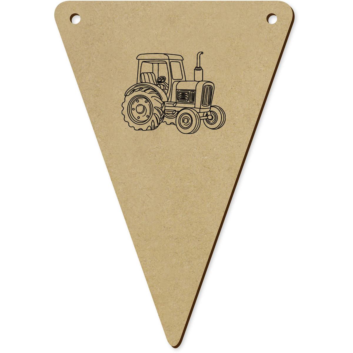 5 x 'Farm Tractor' MDF Bunting Flags - 14cm - MDF Pennants for Parties, Nurseries, Weddings and Home Decor (BN00087485)