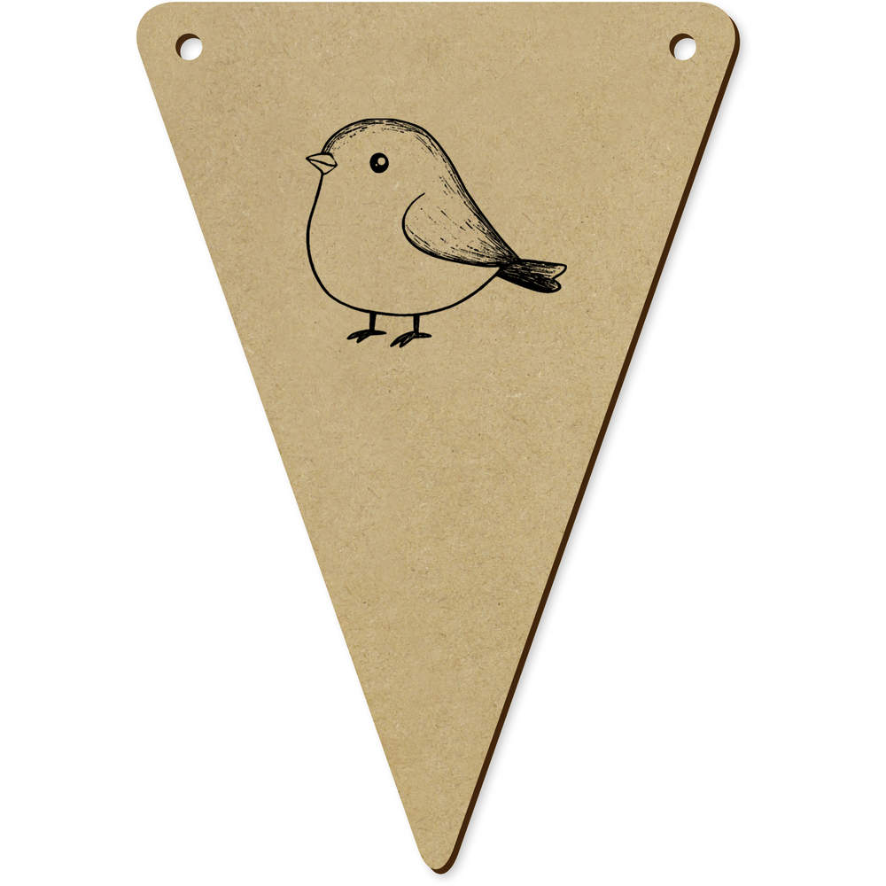 5 x 140mm 'Cute Fat Bird' Wooden Bunting Flags (BN00087814)