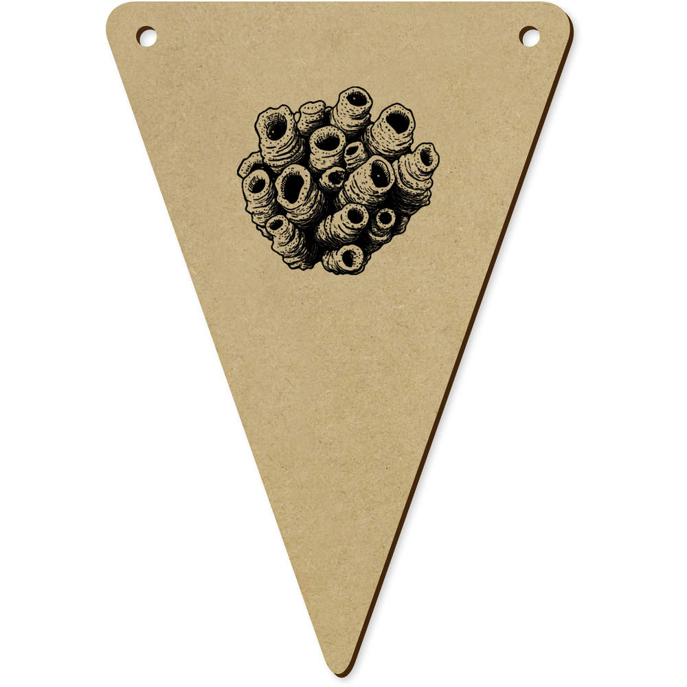 5 x 140mm 'Enclave of Barnacles' Wooden Bunting Flags (BN00087830)