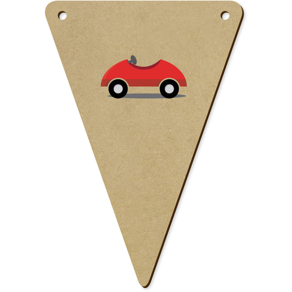5 x 140mm 'Red Toy Car' Wooden Bunting Flags (BN00087850)
