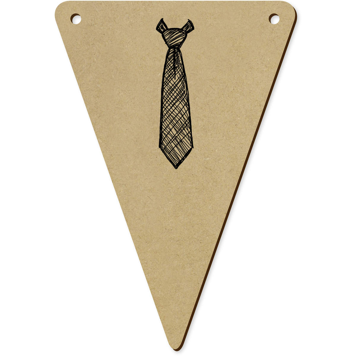 5 x 'Sketchy Tie' MDF Bunting Flags - 14cm - MDF Pennants for Parties, Nurseries, Weddings and Home Decor (BN00088054)