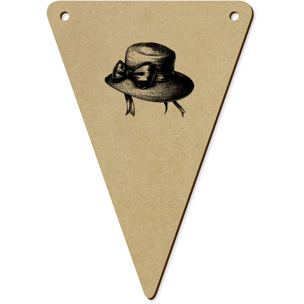 5 x 140mm 'Vintage Hat with Bow' Bunting Pennants / Flags (BN00088185)
