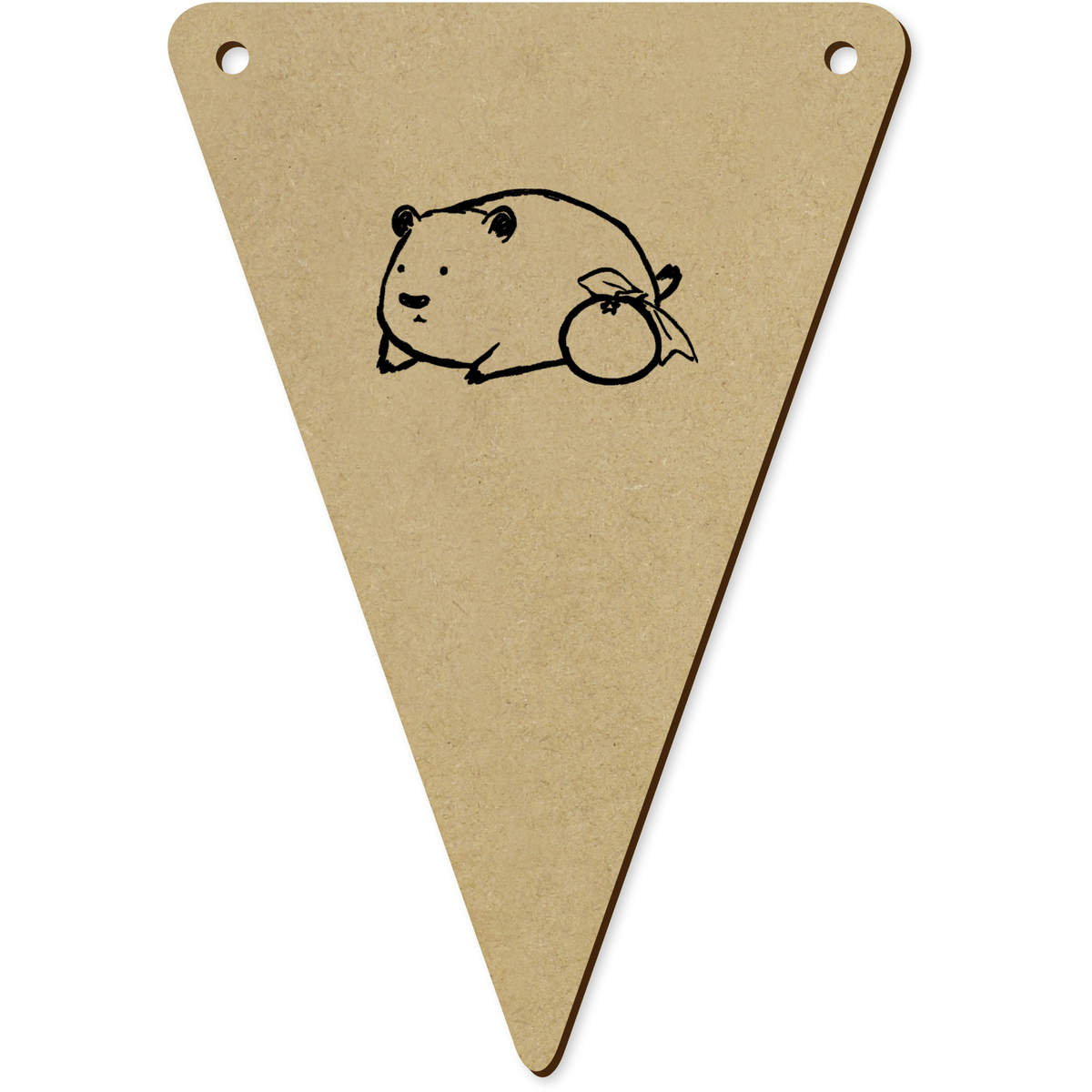 5 x 140mm 'Chubby Hamster with fruit' Bunting Pennants / Flags (BN00088289)