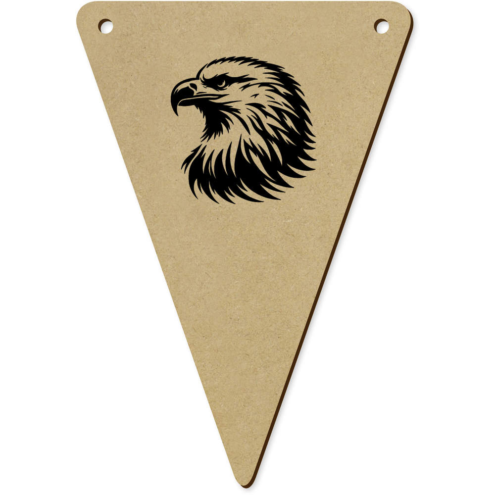 5 x 140mm 'Bald Eagle Head' Wooden Bunting Flags (BN00088339)